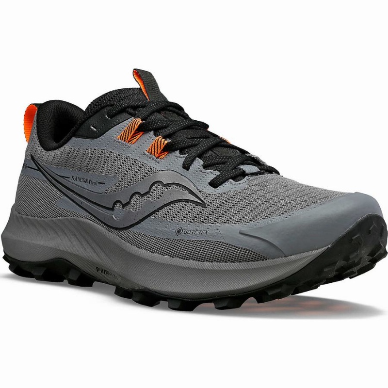 Men's Saucony Peregrine 13 GTX Running Shoes Grey / Black | SG S41720-V90