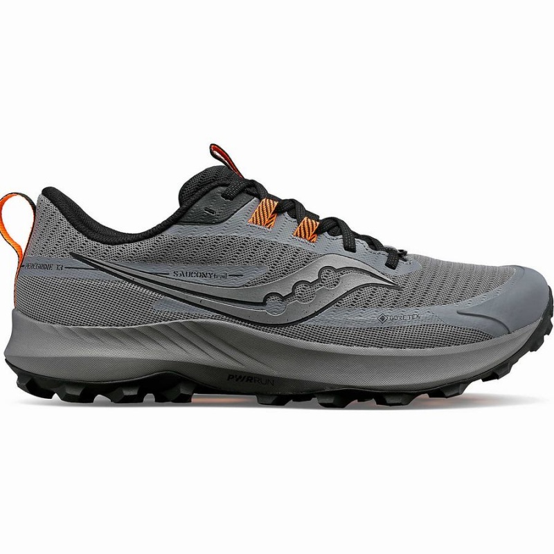 Men\'s Saucony Peregrine 13 GTX Running Shoes Grey / Black | SG S41720-V90