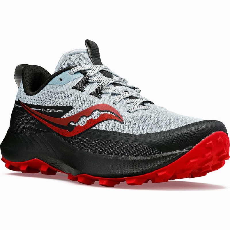 Men's Saucony Peregrine 13 Running Shoes Blue / Red | SG S82950-P35