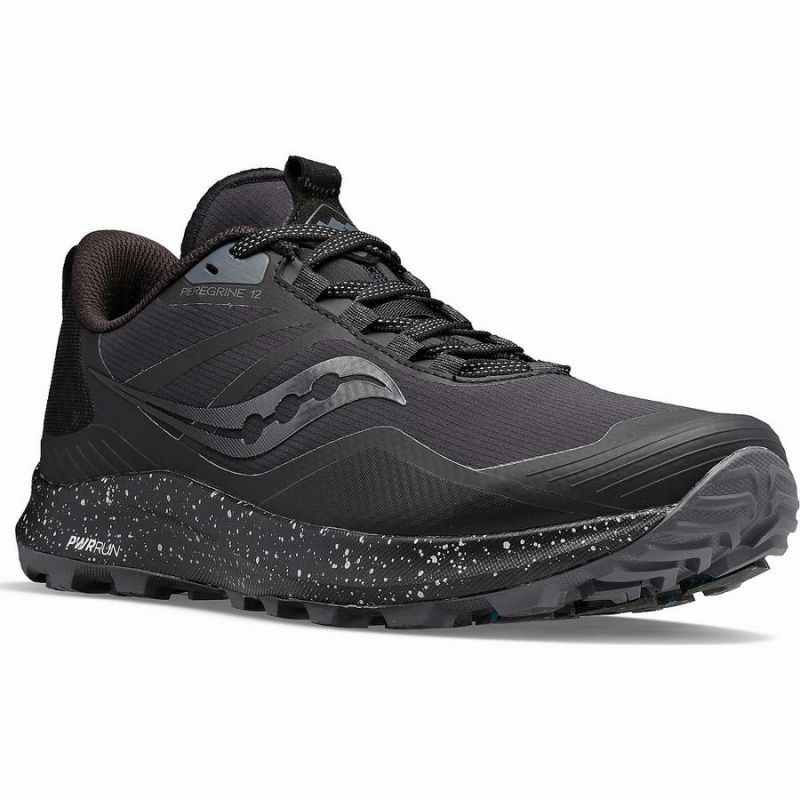 Men's Saucony Peregrine ICE+ 3 Trail Running Shoes Black / Grey | SG S62097-G32