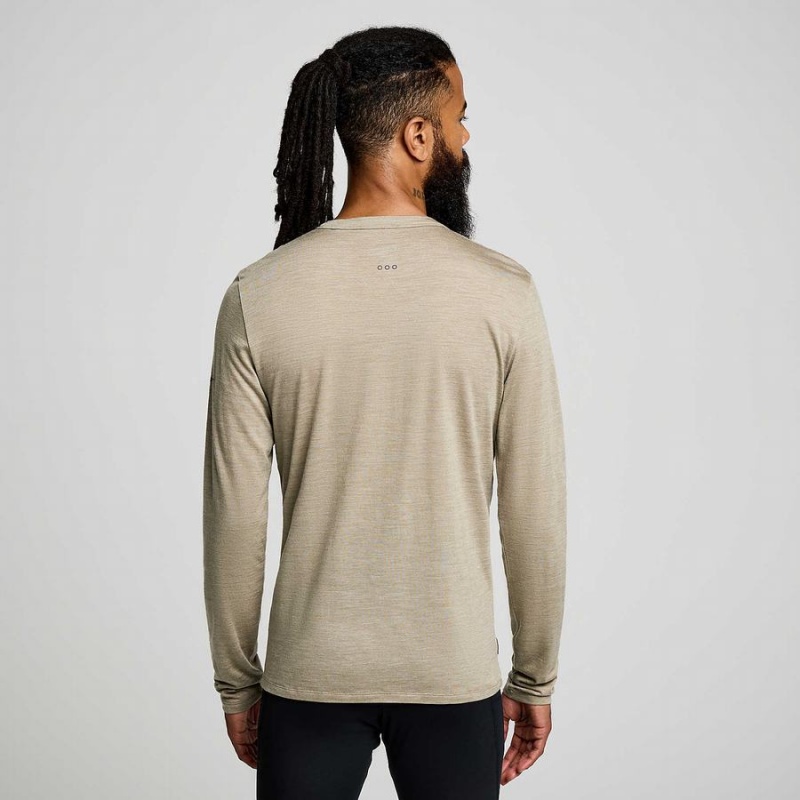 Men's Saucony Peregrine Merino Long Sleeve T Shirts Coffee | SG S59217-G48