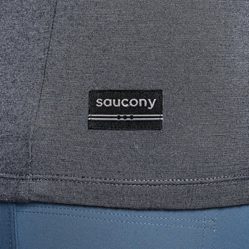 Men's Saucony Peregrine Merino Long Sleeve T Shirts Blue | SG S62470-J42