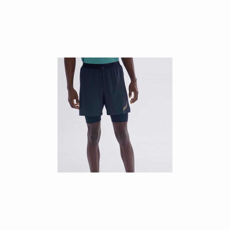 Men's Saucony Pinnacle 2-in-1 Shorts Black | SG S46793-X56