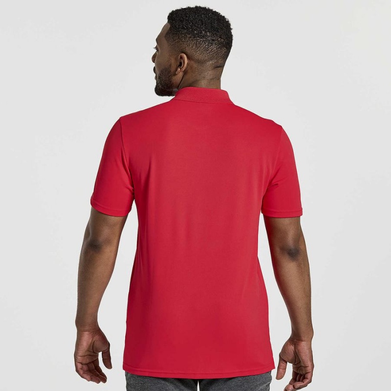 Men's Saucony Polo T Shirts Red | SG S70412-F26