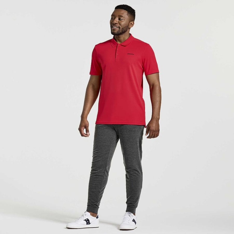 Men's Saucony Polo T Shirts Red | SG S70412-F26