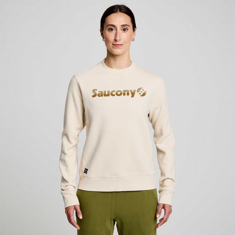 Men's Saucony Recovery Crew Sweatshirt Beige | SG S69153-U24