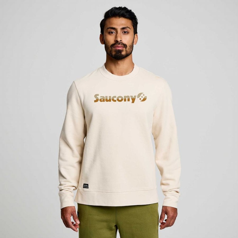 Men's Saucony Recovery Crew Sweatshirt Beige | SG S69153-U24