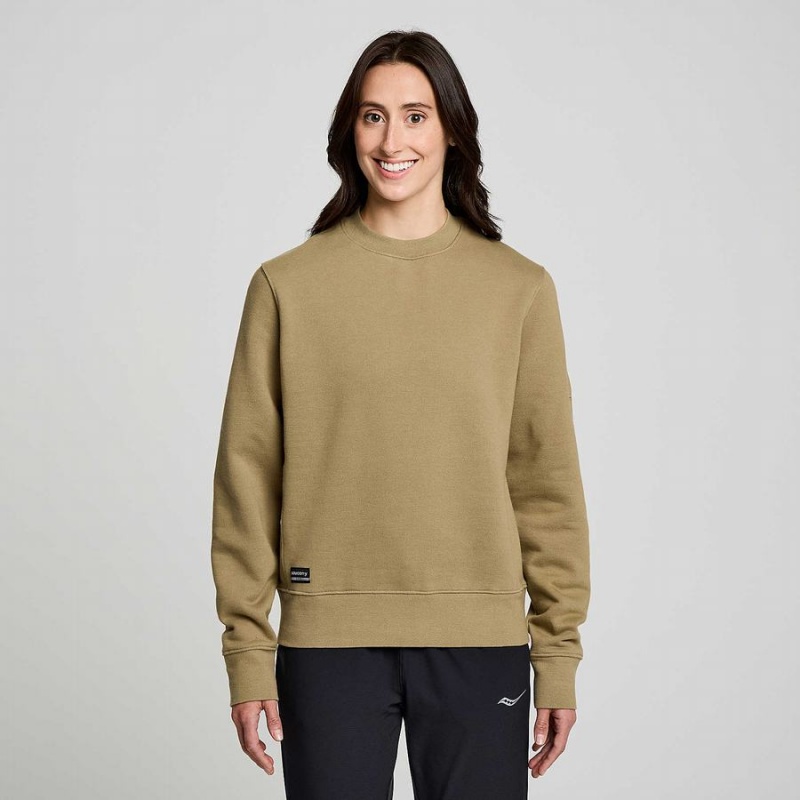 Men's Saucony Recovery Crew Sweatshirt Coffee | SG S06249-Y05