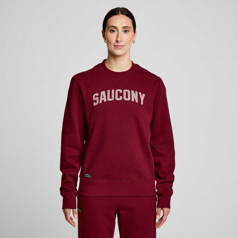 Men's Saucony Recovery Crew Sweatshirt Red | SG S83195-T17