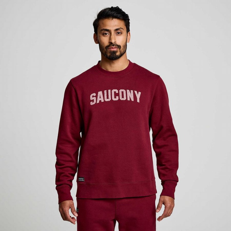 Men's Saucony Recovery Crew Sweatshirt Red | SG S83195-T17