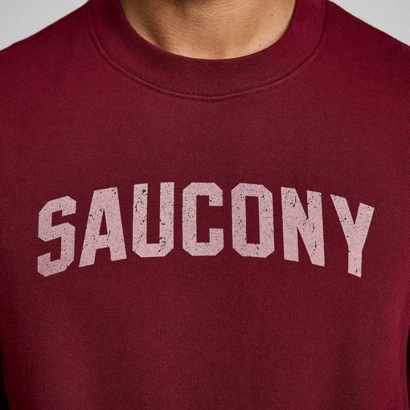 Men's Saucony Recovery Crew Sweatshirt Red | SG S83195-T17