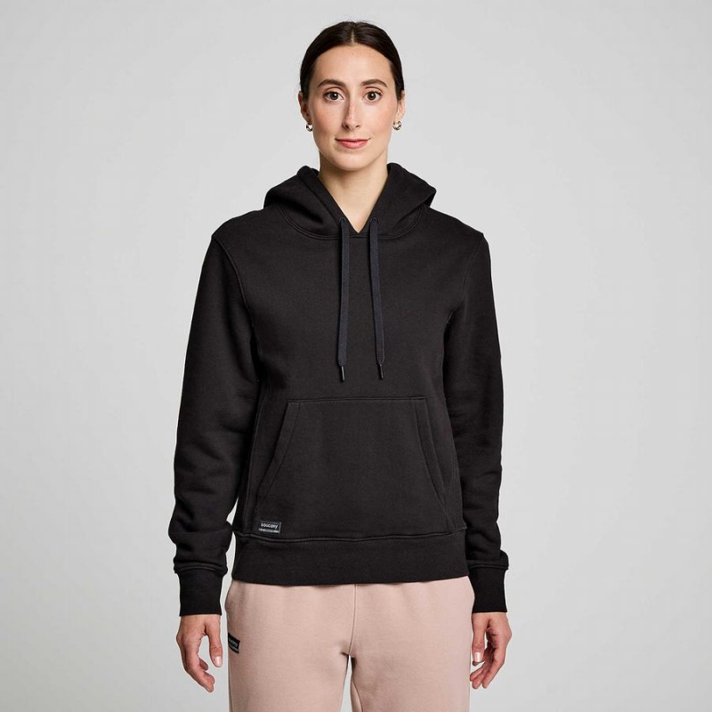 Men's Saucony Recovery Hoody Hoodie Black | SG S30754-F35