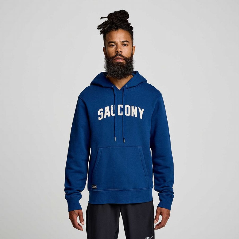 Men's Saucony Recovery Hoody Hoodie Indigo | SG S35872-S54