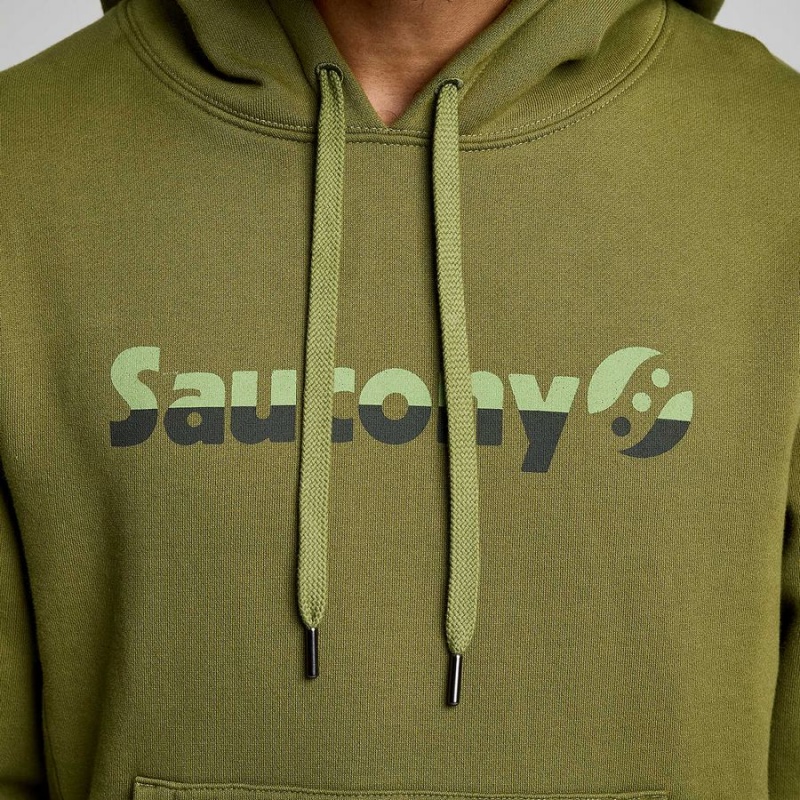 Men's Saucony Recovery Hoody Hoodie Khaki | SG S14853-D13