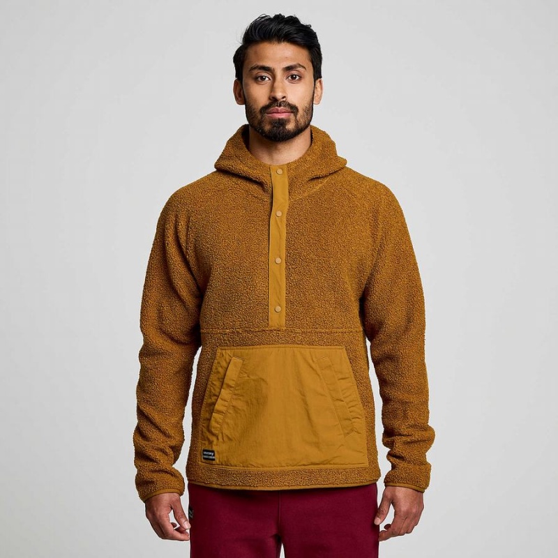 Men's Saucony Recovery Sherpa Pullover Brown | SG S34802-Z91