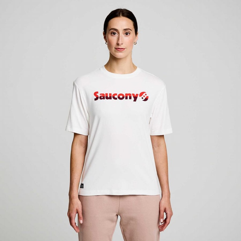 Men's Saucony Recovery Short Sleeve T Shirts White | SG S28170-A79