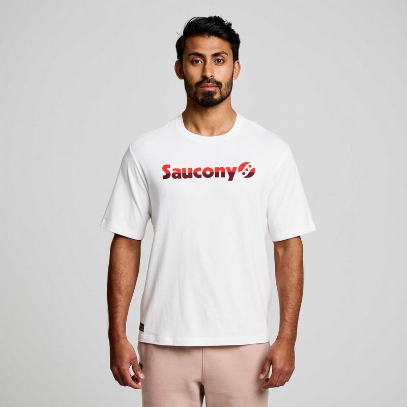 Men's Saucony Recovery Short Sleeve T Shirts White | SG S28170-A79