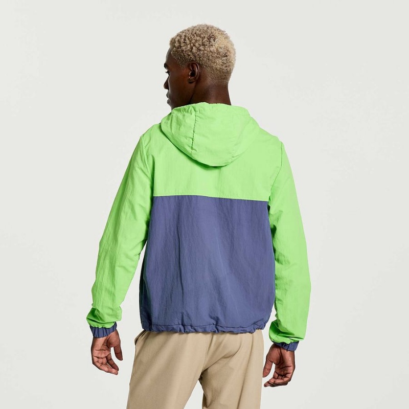 Men's Saucony Rested Anorak Tops Green | SG S96158-G10