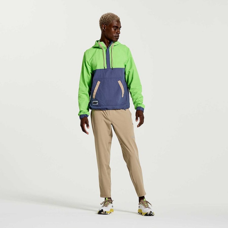 Men's Saucony Rested Anorak Tops Green | SG S96158-G10