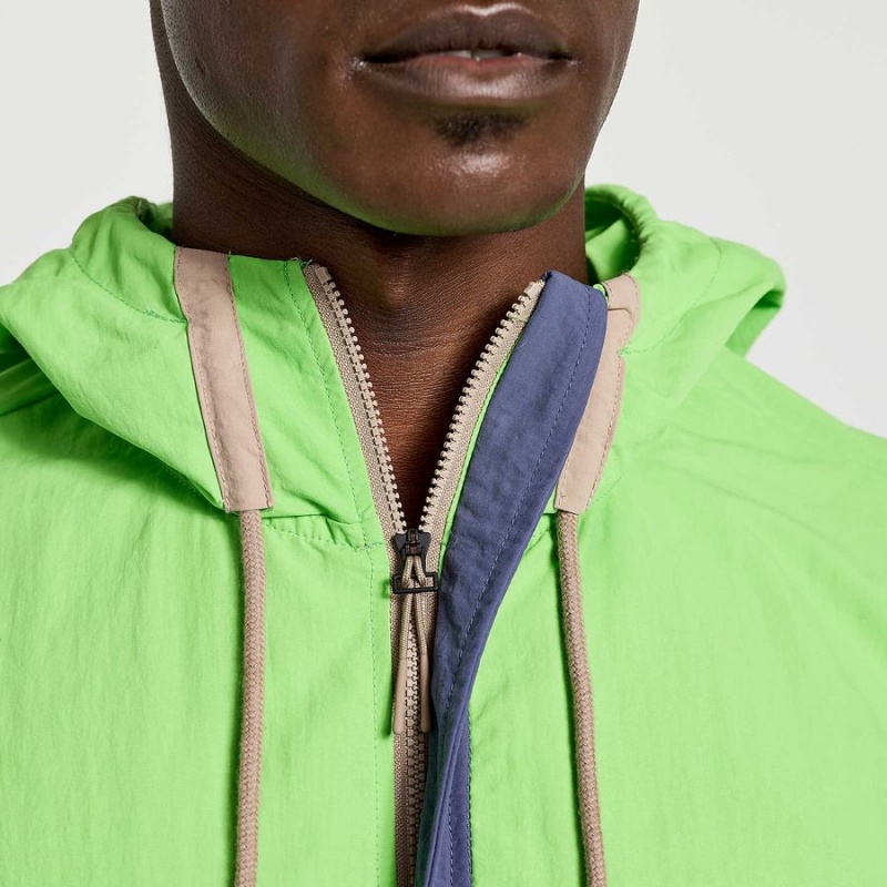 Men's Saucony Rested Anorak Tops Green | SG S96158-G10