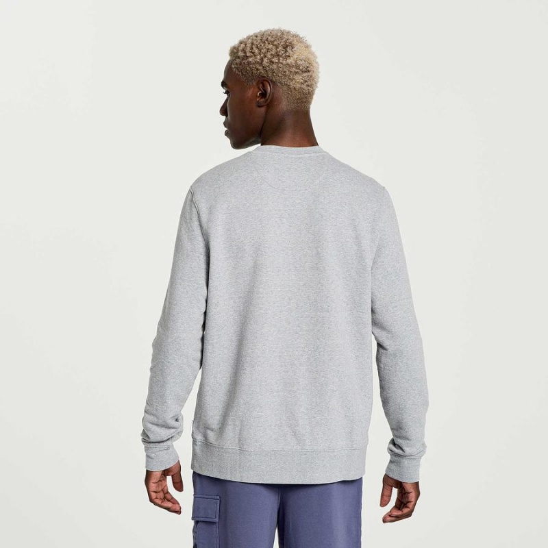 Men's Saucony Rested Crewneck Sweatshirt Light Grey | SG S20896-B48