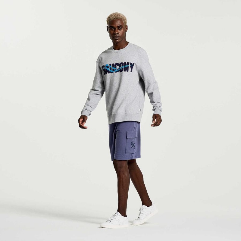 Men's Saucony Rested Crewneck Sweatshirt Light Grey | SG S20896-B48