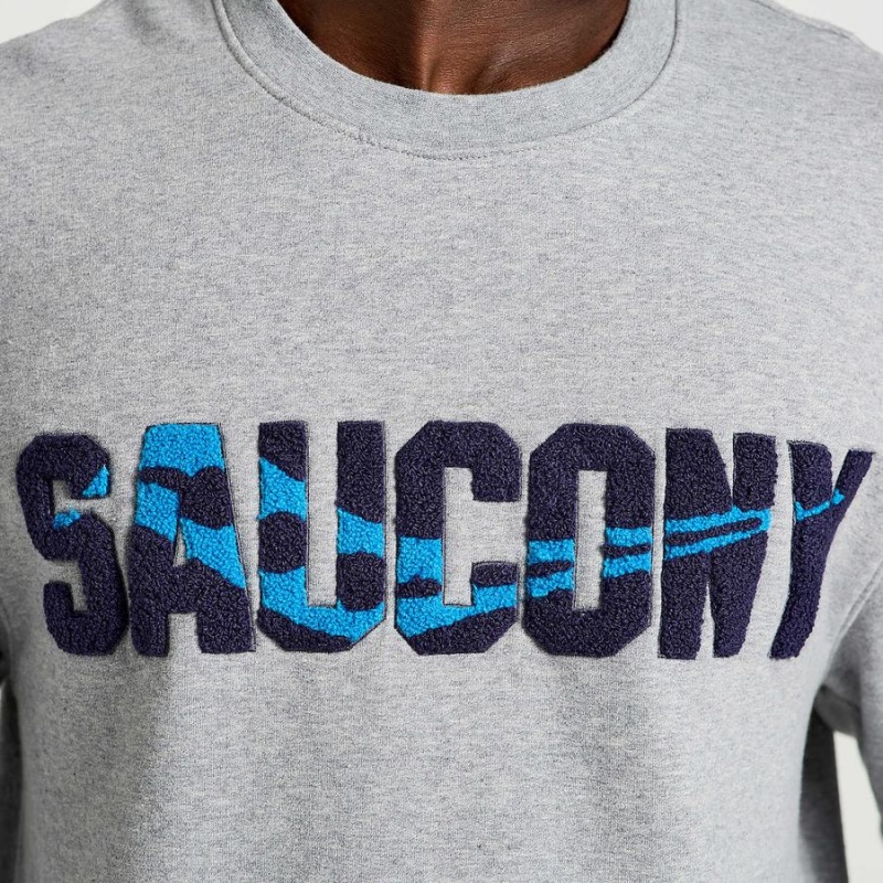 Men's Saucony Rested Crewneck Sweatshirt Light Grey | SG S20896-B48