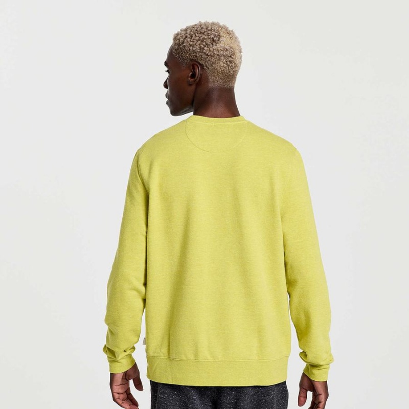 Men's Saucony Rested Crewneck Sweatshirt Yellow | SG S70328-N83