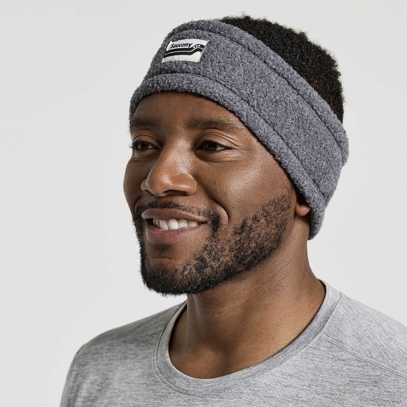 Men's Saucony Rested Sherpa Headband Black | SG S60127-J81