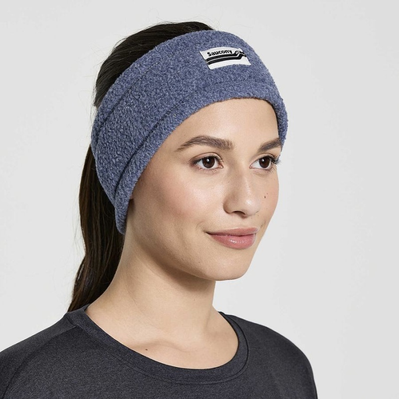 Men's Saucony Rested Sherpa Headband Navy | SG S89051-H48