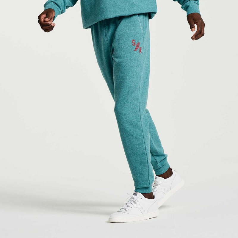 Men's Saucony Rested Sweatpants Turquoise | SG S74396-U37