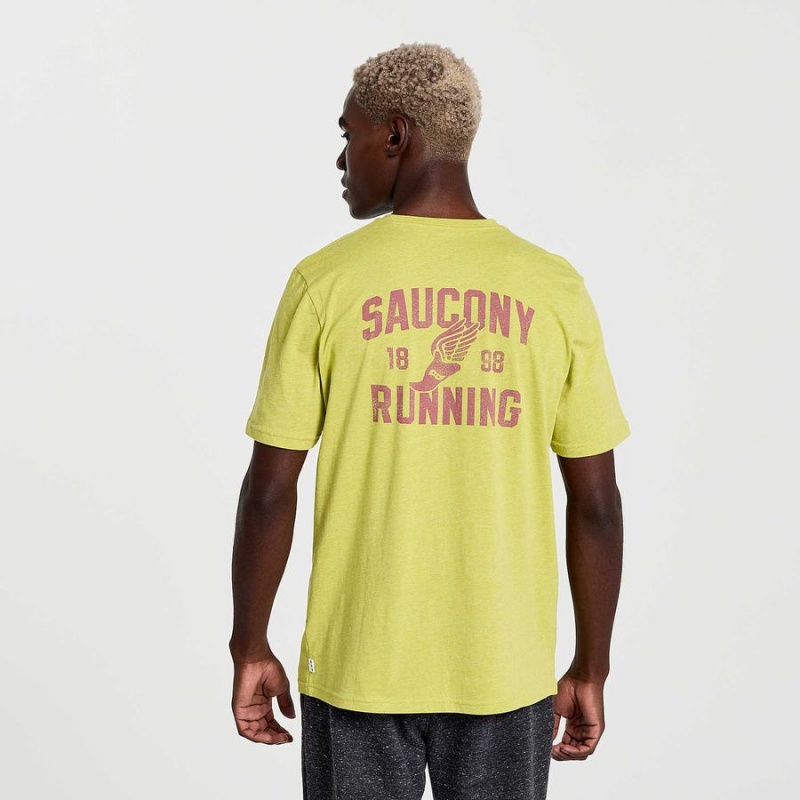 Men's Saucony Rested T Shirts Yellow | SG S61028-T09