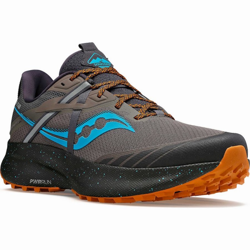 Men's Saucony Ride 15 TR Trail Running Shoes Grey / Blue | SG S61478-P92