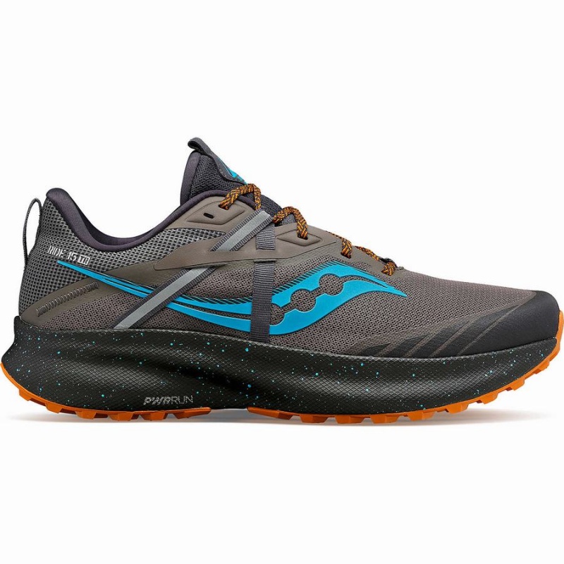 Men\'s Saucony Ride 15 TR Trail Running Shoes Grey / Blue | SG S61478-P92