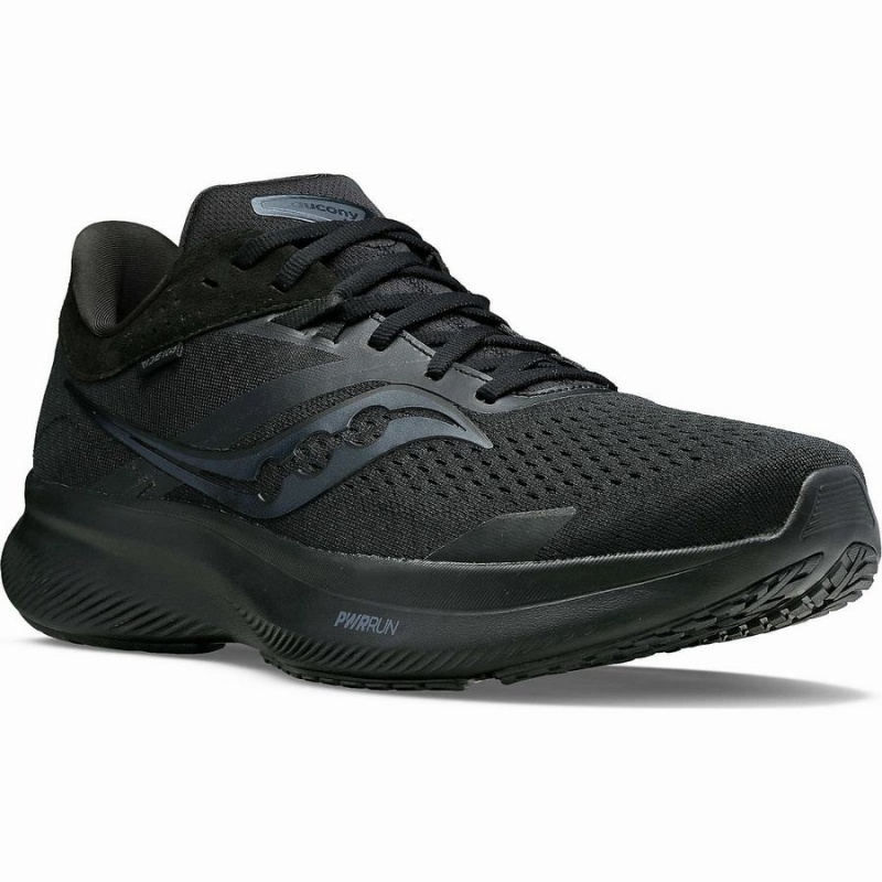 Men's Saucony Ride 16 Running Shoes Black | SG S72045-C60