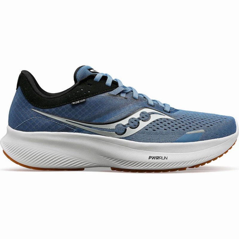 Men\'s Saucony Ride 16 Running Shoes Blue / Black | SG S41806-V36