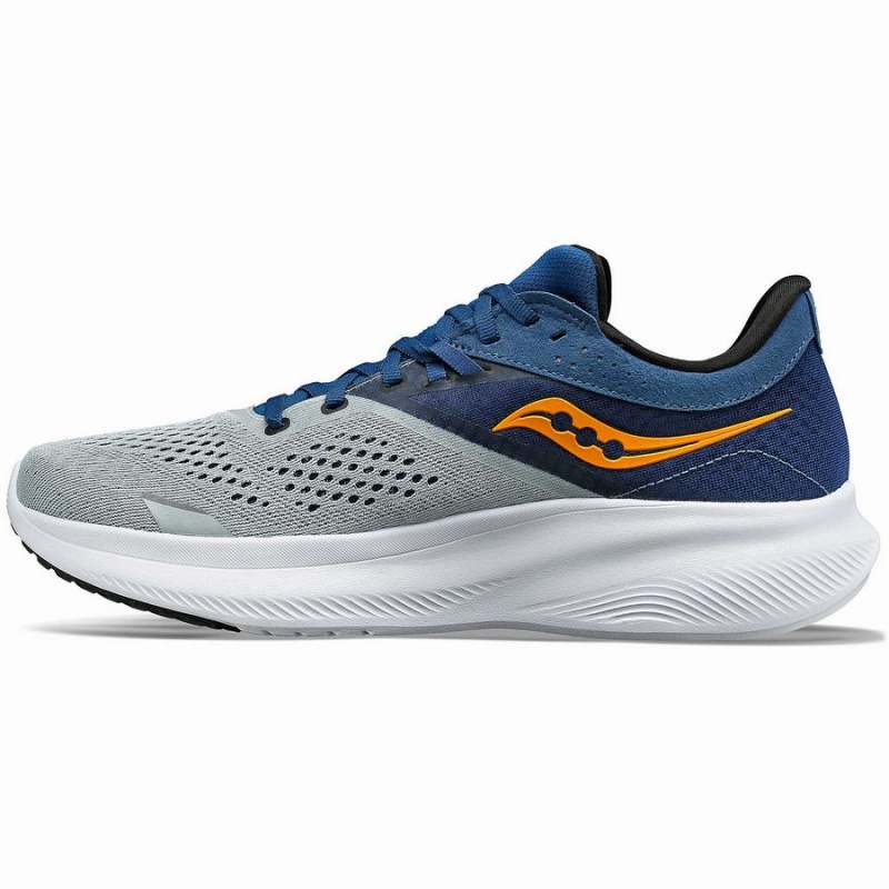 Men's Saucony Ride 16 Running Shoes Grey / Navy | SG S24607-M16