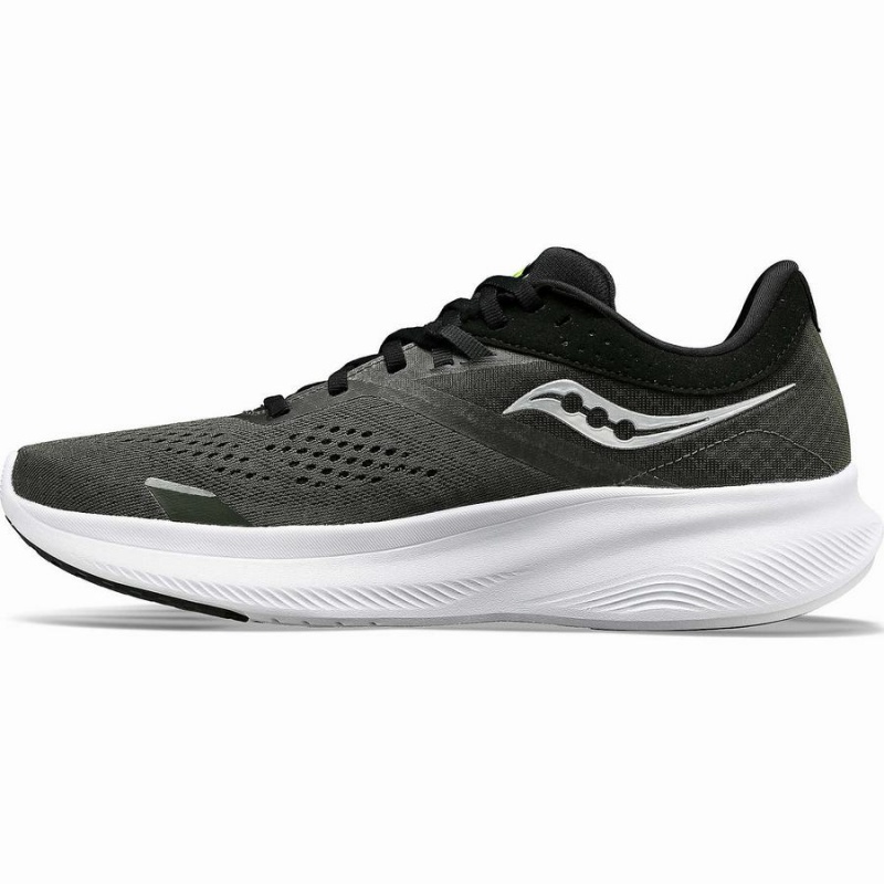 Men's Saucony Ride 16 Running Shoes Umbra / Slime | SG S74560-S21