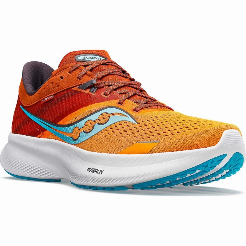 Men's Saucony Ride 16 Wide Running Shoes Yellow / Orange | SG S03247-L91