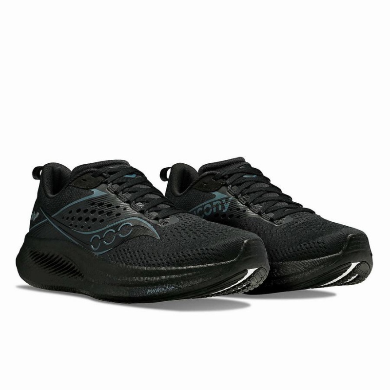 Men's Saucony Ride 17 Running Shoes Black | SG S51472-V01