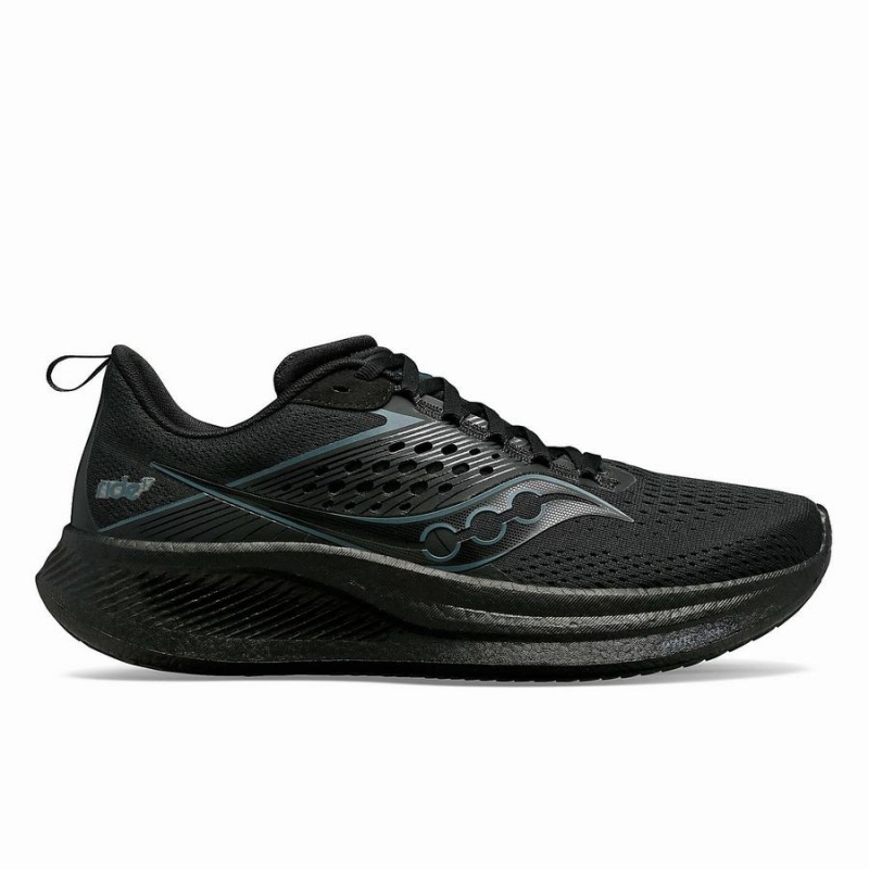 Men\'s Saucony Ride 17 Running Shoes Black | SG S51472-V01