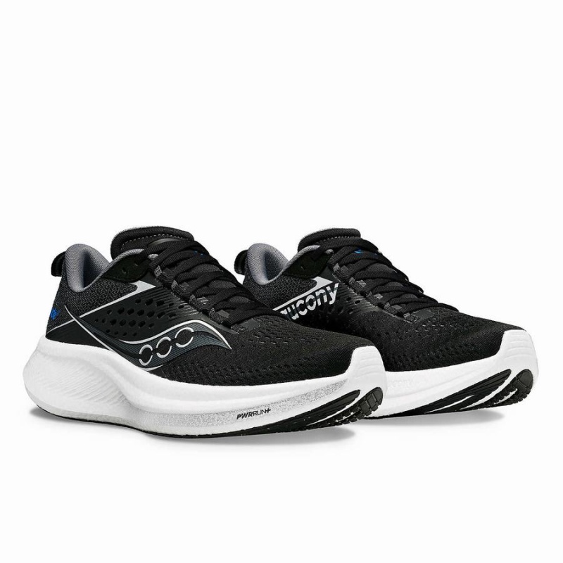 Men's Saucony Ride 17 Running Shoes Black / White | SG S21946-A21