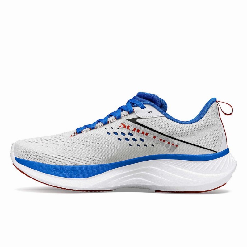 Men's Saucony Ride 17 Running Shoes White / Deep Blue | SG S13675-C12