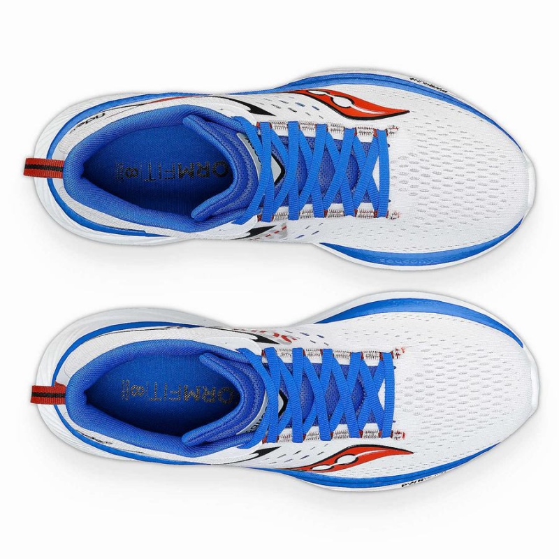 Men's Saucony Ride 17 Running Shoes White / Deep Blue | SG S13675-C12