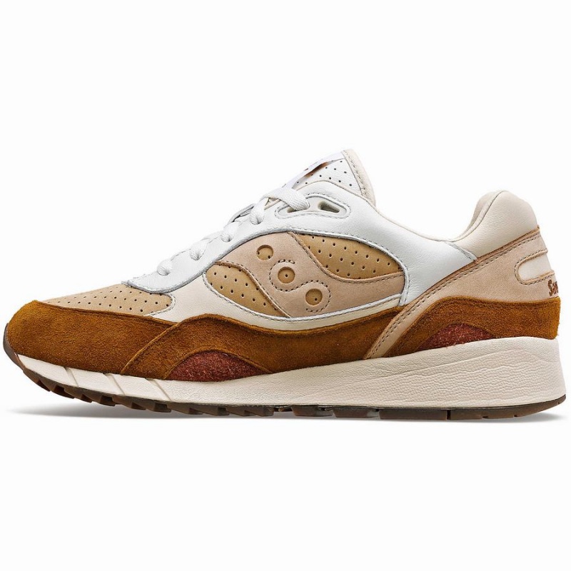 Men's Saucony Shadow 6000 Cappuccino Sneakers White / Brown | SG S49037-J69