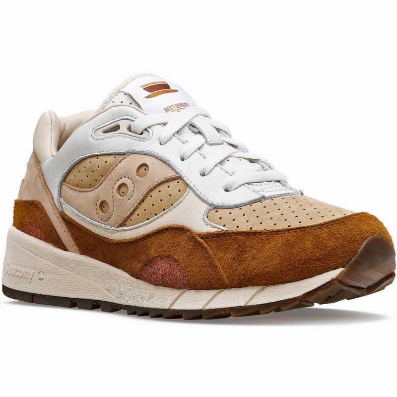 Men's Saucony Shadow 6000 Cappuccino Sneakers White / Brown | SG S49037-J69