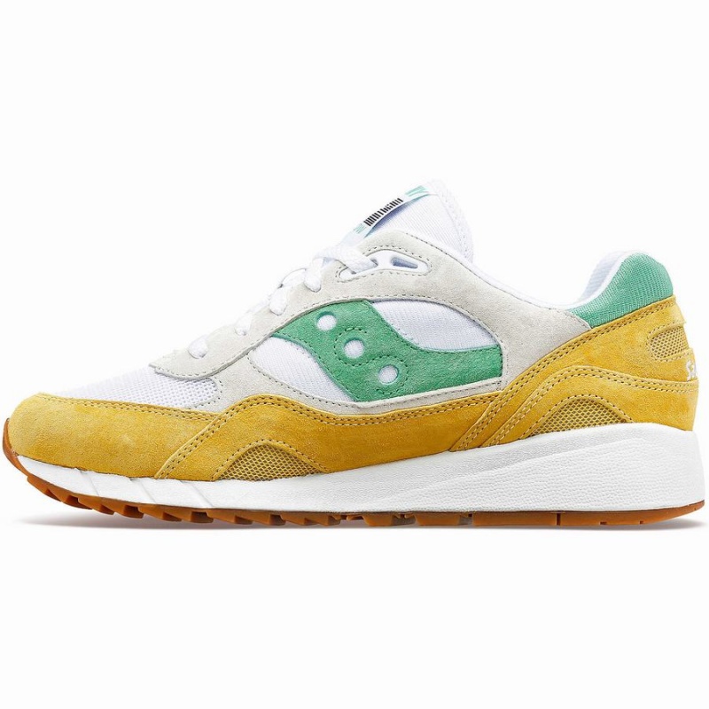 Men's Saucony Shadow 6000 Sneakers White / Yellow / Green | SG S59764-N17