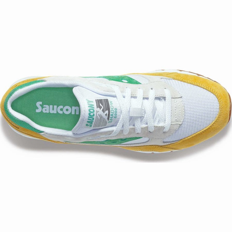 Men's Saucony Shadow 6000 Sneakers White / Yellow / Green | SG S59764-N17