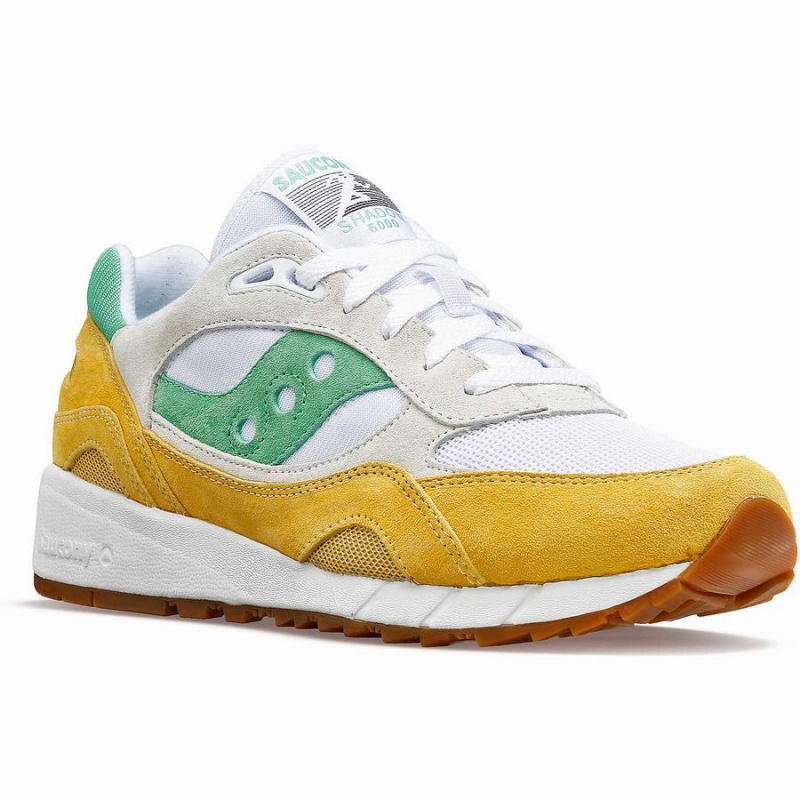 Men's Saucony Shadow 6000 Sneakers White / Yellow / Green | SG S59764-N17