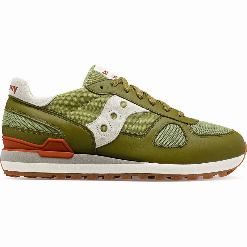 Men\'s Saucony Shadow Original Sneakers Olive / White | SG S34791-J42